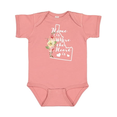 

Inktastic Idaho Home is Where the Heart is with Watercolor Floral Gift Baby Boy or Baby Girl Bodysuit