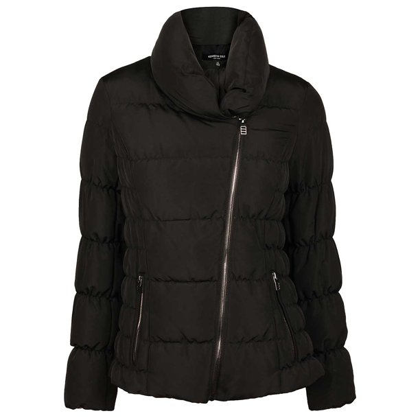 Kenneth Cole - Kenneth Cole Womens Asymmetrical Zip Down Puffy Jacket ...