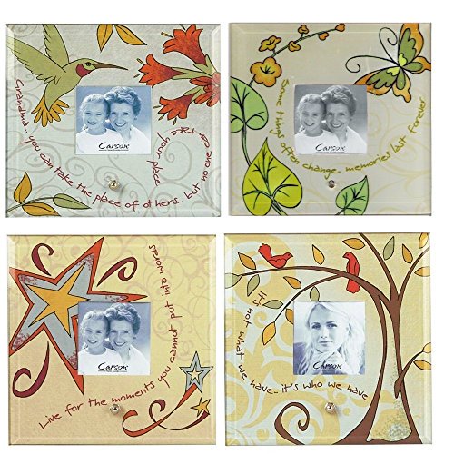 Carson Home Sentiment Glass Photo Frames Set of 6 Frames, 4 Styles Gift