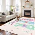 thumbnail image 2 of 5x8 Area Rugs for Living Room, Happy Easter Non Slip Area Rugs for Kitchen Bedroom Entryway, Colorful Bunny Love Heart Rabbits Retro Pink Washable Carpet Runner Rug Floor Mats for Bedroom Home Decor, 2 of 8