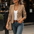 thumbnail image 4 of SuTry Women's Blazer Jacket Notched Lapel Two Button Slim Fit Long Sleeve Cropped Cut Versatile Business Casual Office Workwear Daily Commute Outerwear, 4 of 9