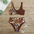 thumbnail image 3 of EQWLJWE Women's Print V Neck 2 Piece Bikini Set High Waisted Swimsuit Bathing Suit, 3 of 5