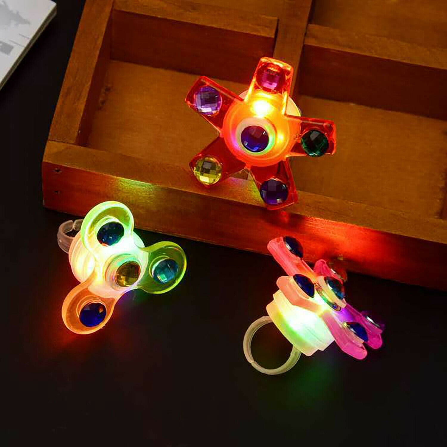 Kids Party Favors Goodie Bag Stuffers 18 PSC Light Up Fidget Finger Toy Pack for Kids Birthday Halloween Christmas Valentines Easter Party Favors