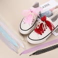 thumbnail image 6 of 2 Pairs Flat Laces Shoelaces, 2.6CM Wide 160CM Length Lacy Shoe Laces, White, 6 of 7