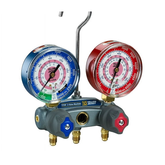 Yellow Jacket 49832 Manifold only, R/B Gauges, Psi, R-134A/404A/407C