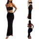 thumbnail image 5 of VISgogo Vestido con hombros descubiertos para mujer, sin mangas, con abertura en la espalda, con abertura en la cadera, ajustado, informal, elegante, ropa de una pieza VISgogo moda, 5 of 6