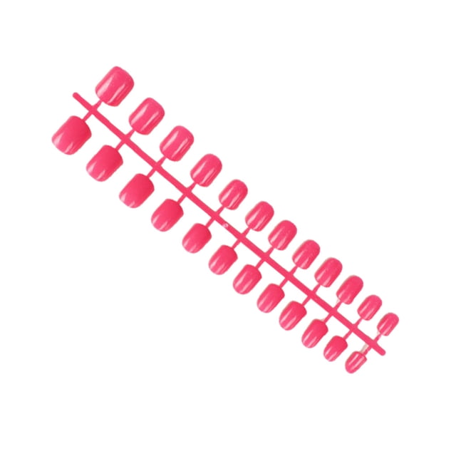 24 Pcs Ongles Faux Solides en Forme de Cercueil Matériaux DIY; Notre Acrylique Unique Français Solide Couleur Durable Personnalité pour Salons de Manucure 14