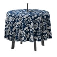 thumbnail image 1 of Vargottam Indoor/OutdoorRoundTablecloth 58 InchTablecloth With Umbrella Hole & Zip, Waterproof TableCloth, TableCovers For Backyard Table -Royal Blue, 1 of 7