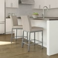 thumbnail image 6 of Amisco Perry 26 In. Counter Stool - Cream Faux Leather / Metallic Grey Metal, 6 of 9