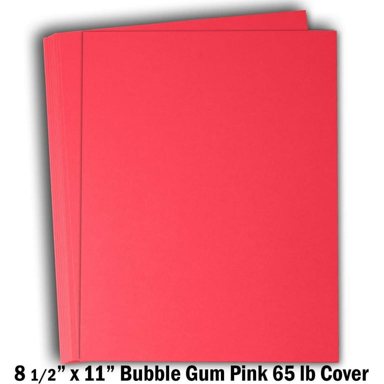 Hamilco Colored Cardstock Scrapbook Paper 8.5 x 11 Bubble Gum Pink Color  Card Stock Paper 50 Pack 