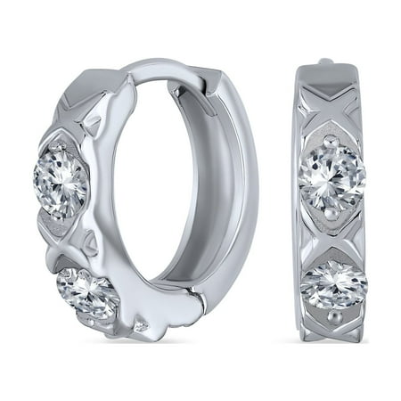 Bling Jewelry Womens Elegant CZ Hoop Earrings Criss Cross OXOX Huggie Sterling Silver for Men Bling Jewelry Womens Elegant CZ Hoop Earrings Criss Cross OXOX Huggie Sterling Silver for Men