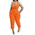 thumbnail image 1 of B91xZ Combinaisons pour Femmes Bretelles Réglables Mode Combinaison avec Poche, Orange TG, 1 of 5
