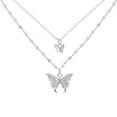 thumbnail image 2 of Meitianfacai Jewelry Gifts for Her Mothers Day Gifts Necklaces For Women Fashion Silver Double Butterfly Zircon Necklace Clavicle Women Jewelry Gifts, 2 of 7
