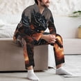 thumbnail image 7 of Pofeuu Fiery Black Dragon Attack Print Men's Long Sleeve Pajama Set Pijamas Para Hombres Pijamas Para Hombres Mens Pajamas Set-XX-Large, 7 of 7