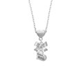 thumbnail image 2 of Delight Jewelry Silvertone Small ''Grandmother'' Heart with Clear Crystal Silver tone Bow Heart Necklace, 2 of 4