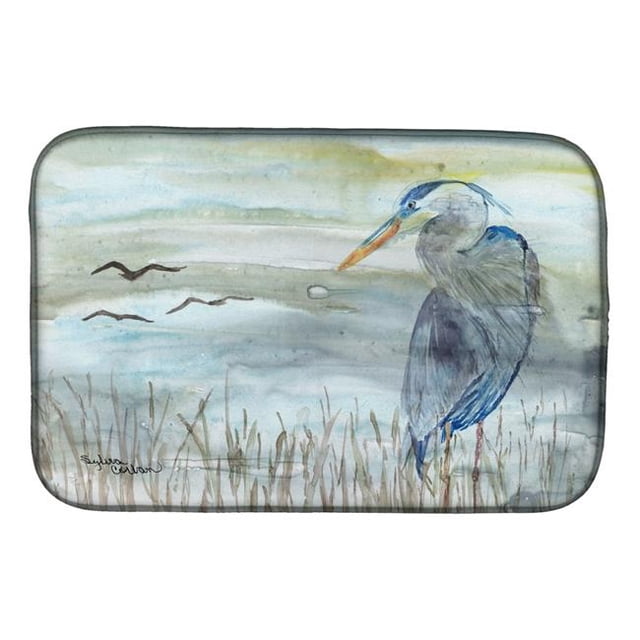 Carolines Treasures SC2007DDM Bleu Héron Aquarelle Plat Tapis de Séchage