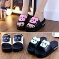 thumbnail image 2 of IKemiter Thick Sole Slippers High Platform Shoe PVC Flip Flop Cartoon Design Anti-Slip Sandal for Indoor, 2 of 6