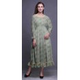 thumbnail image 2 of Bimba Robe Longue à Manches Longues Smockée à Fleurs pour Femmes, Col Rond, Volants, Maxi d'Été-Petite, 2 of 5
