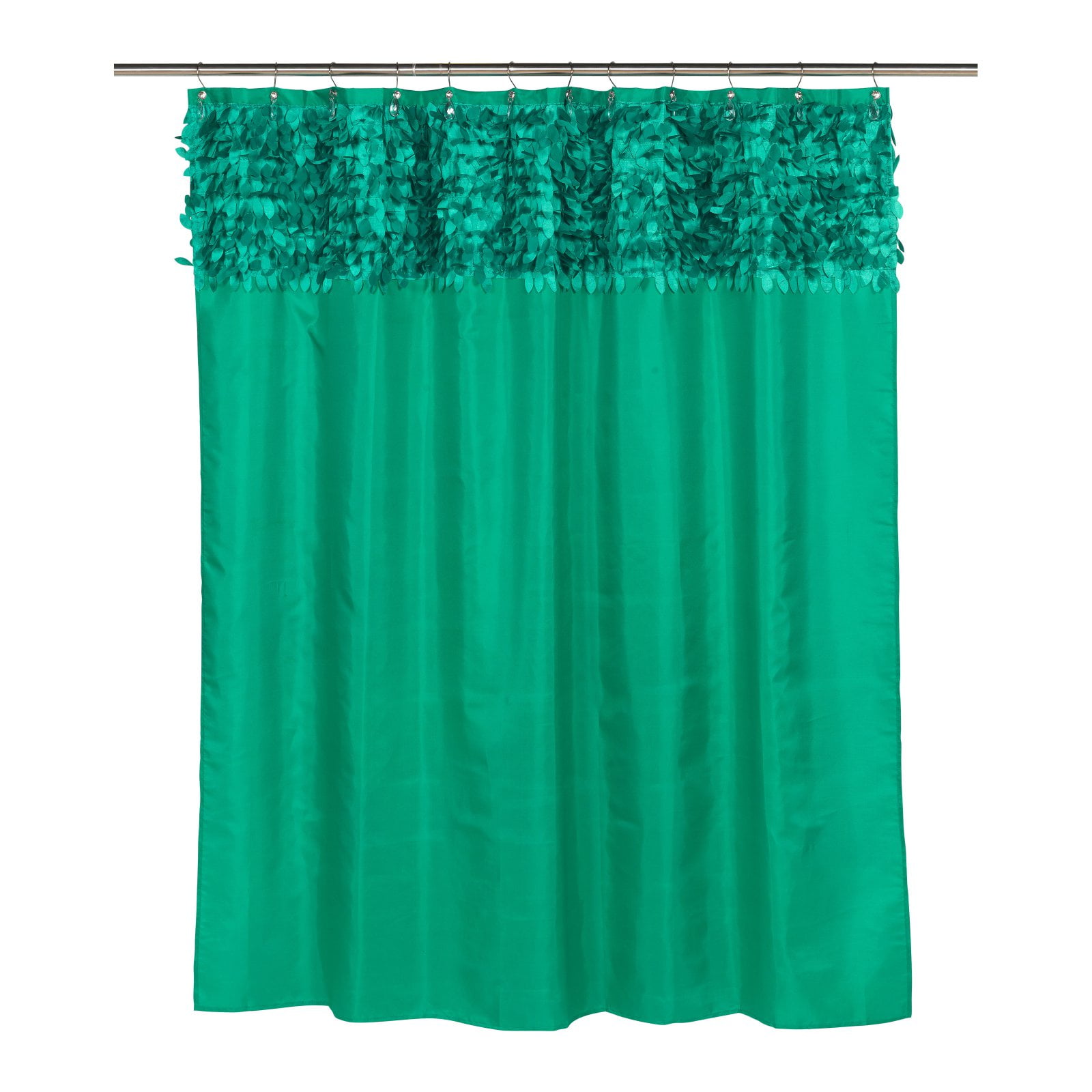 Emerald Green InterDesign Decorative Geometric Pattern Fabric Shower Curtain 72 x 72