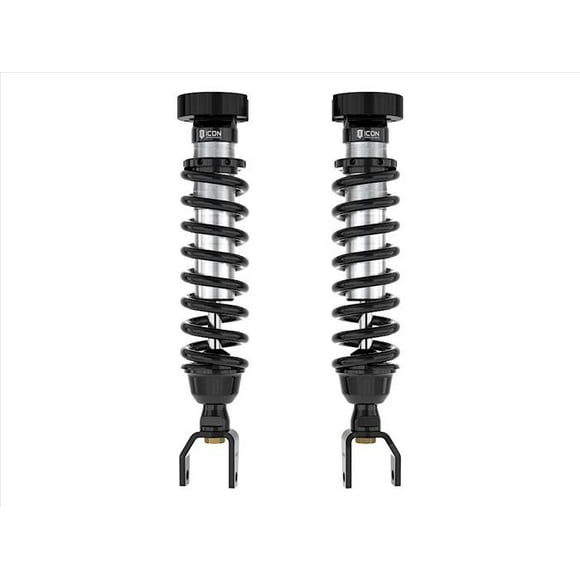 Icon Vehicle Dynamics Coil Over Shock Absorber 211010 Non Adjustable Valving; 2 To 3 Inch Lift; Pigtail Spring; Black/Silver; Without Remote Reservoir; Set Of 2