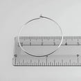 thumbnail image 4 of Round Huggie Hoop Sterling Silver Earrings 35 mm 20 GA Lightweight Wire Piercing Drop Dangle Threader Hoops for Women Smooth, 4 of 8