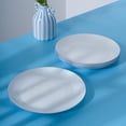 thumbnail image 3 of LaGlint 10.5 inch Dinner Plate Set of 6, Lightweight Round Opal Glass Dinnerware Plates, Dishwasher and Microwave Safe, Hand Painted Navy Blue Rim, 3 of 7