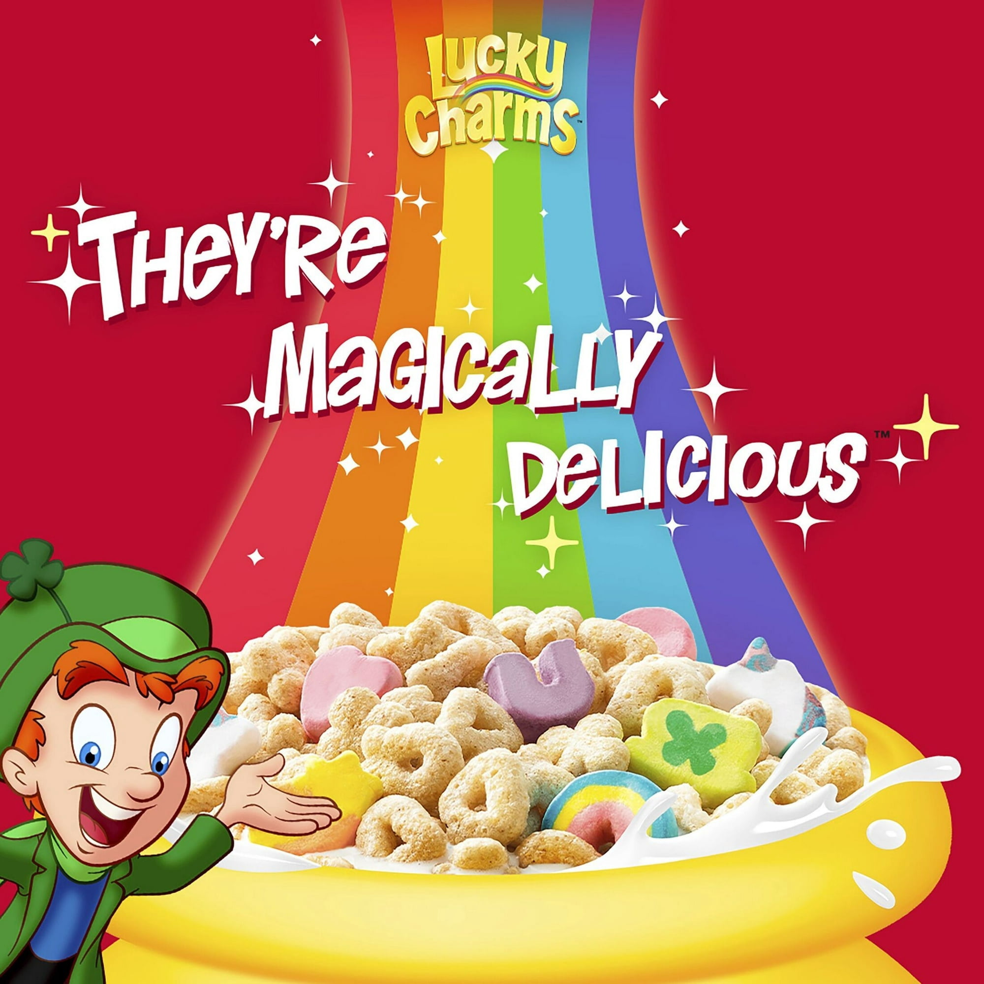 Lucky Charms Gluten Free Cereal with Marshmallows, Kids Breakfast Cereal Bag, 32 oz(pack of 4)