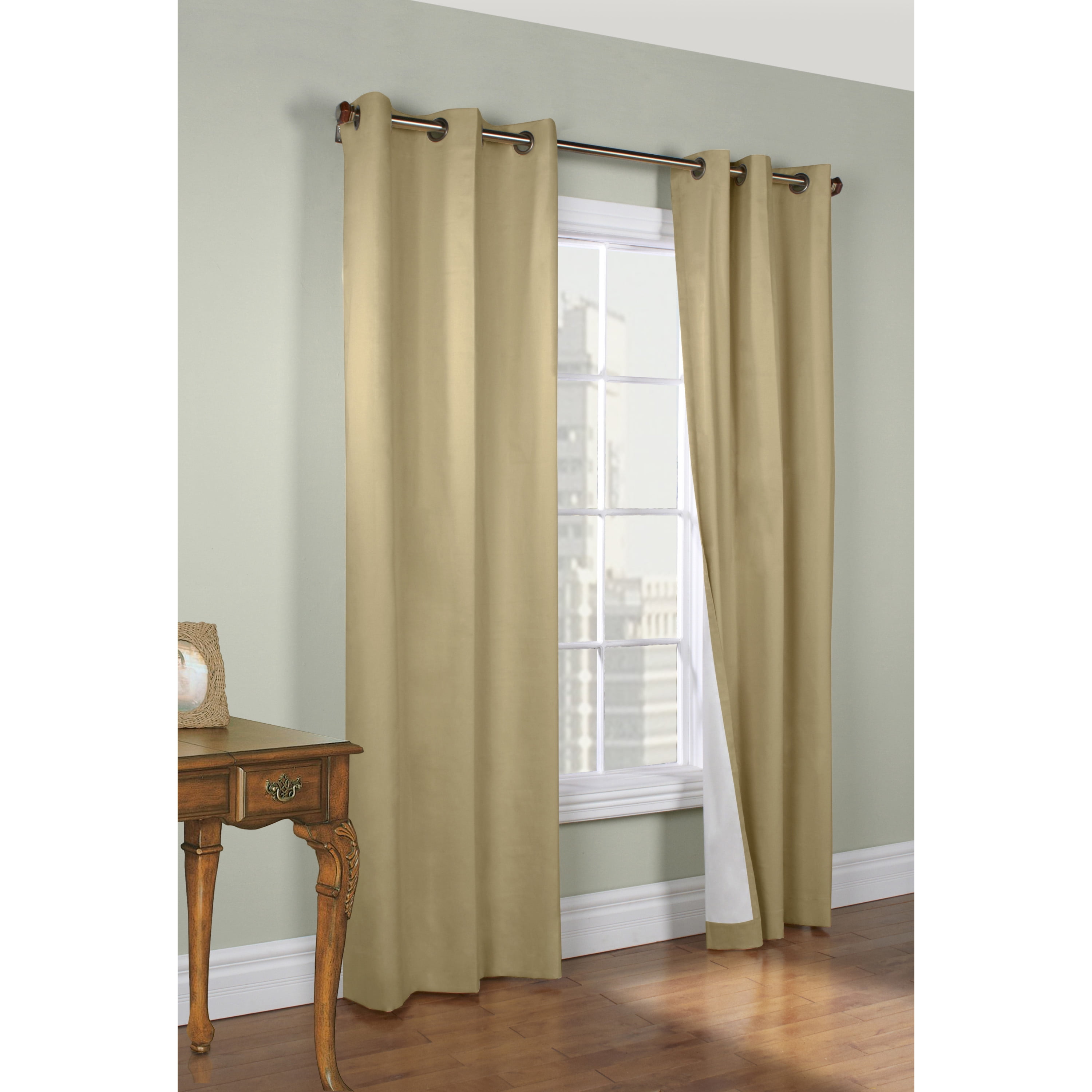 Winmate Insulated Cotton Grommet Curtain Panel - Pair each 40" x 63" in Khaki