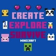 thumbnail image 2 of Boy's Minecraft Create Explore Survive Animals  Graphic Tee Royal Blue Large, 2 of 5