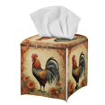 thumbnail image 2 of Renewold PU Leather Tissue Box Cover for Bathroom Dresser,Vanity Countertop,Tabletop,Office,Car Decorative Accessories Chicken Sunflower Facial Paper Box Holder, 2 of 5