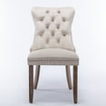 Elegant Button Tufted Velvet Dining Chairs, Solid Wood, Nailhead Back