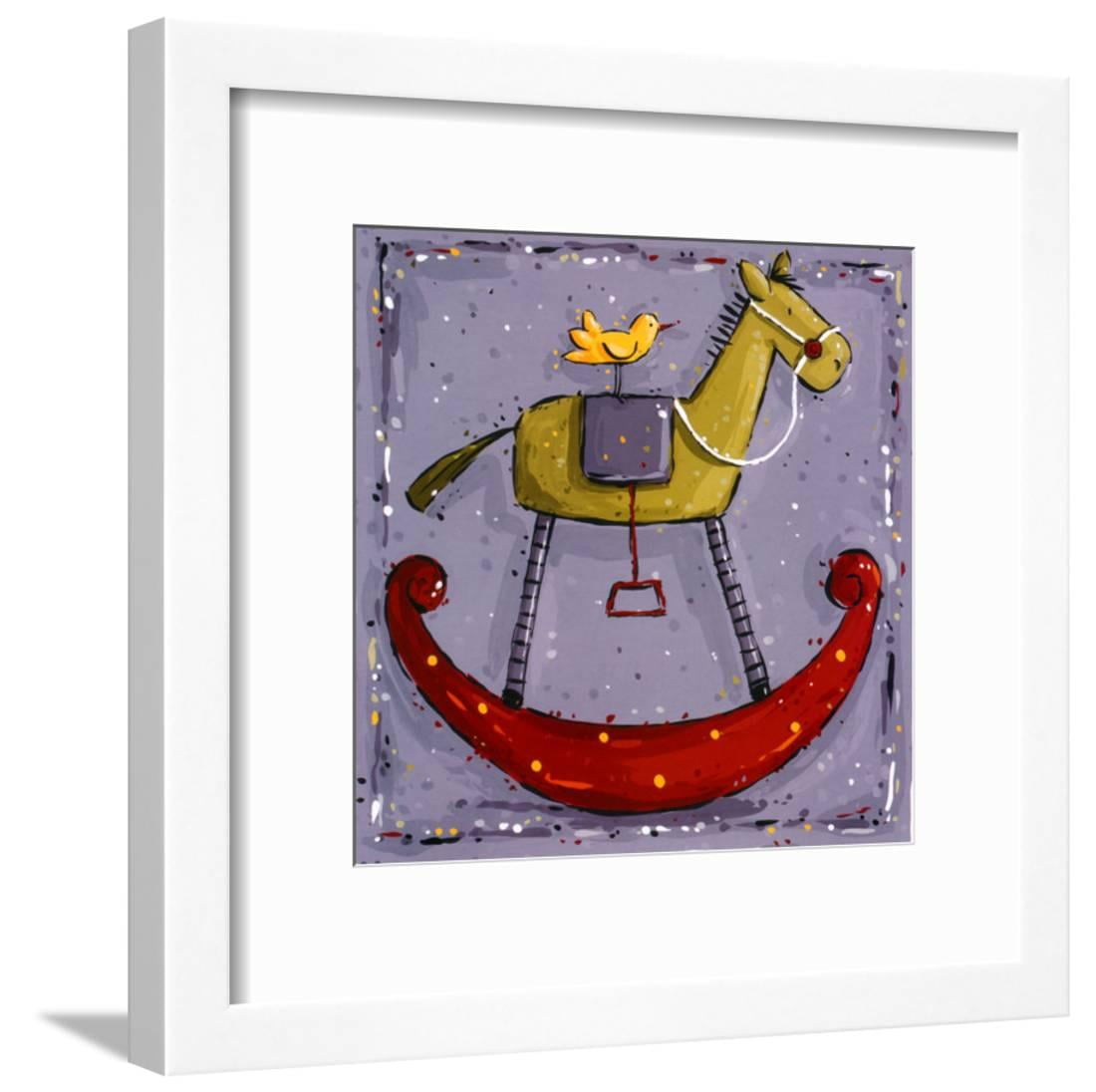Rocking Horse Framed Art Print Wall Art By Wilma Sanchez 15.5x15.5