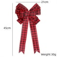 thumbnail image 2 of 4 Pieces Christmas Plaid Wreath Bows 16x8.3 Inch Large Plaid Christmas Wreath Bows Xmas Check Bows Ornaments Christmas Tree Topper Bow for Christmas Tree Indoor Outdoor Decorations(Red and Black), 2 of 7