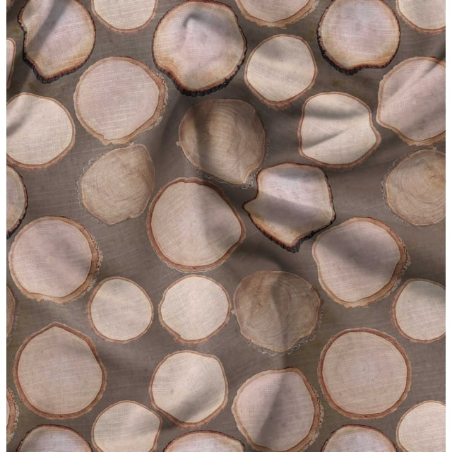 Soimoi Rayon Crepe Fabric Shells Ocean Print Fabric by the Yard 46 Inch Wide