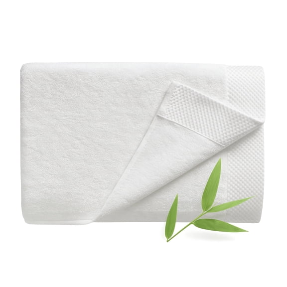 BedVoyage Luxury Bath Towels, 600 GSM, Ultra Soft Viscose derived from Bamboo, Super Absorbent, Extra Large 30x54, Bath Size Towel for Bathroom - White