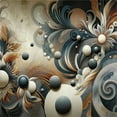 thumbnail image 3 of Ambesonne Abstract Duvet Cover Set, Surreal Swirling Posh Art, Queen, Dark Slate Blue and Tan, 3 of 6