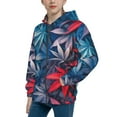 thumbnail image 2 of Kdxio Red And Blue Leaves Pattern Kids Boys Girls Zip Up Hoodie 3D Printed Hooded Sweatshirt Hoody Coat with Pocket 7-12 Y-Medium, 2 of 6