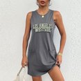thumbnail image 2 of Vestido de Verano para Mujeres, Vestido de Cuello Redondo sin Mangas de Bolsillo de Impresión de Moda Casual Hecha de 95% Poliéster 5% Spandex para Primavera Verano, Vestido Sexy para Mujeres, 2 of 5