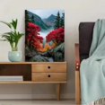 thumbnail image 5 of Quebec Foggy Red Maple Mountain Autumn Canvas Print, Moody Fall Nature Landscape Home Wall Decor Art, 5 of 8