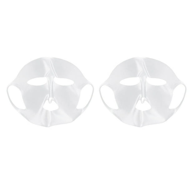 2 mascarillas hidratantes faciales de silicona reutilizables, impermeables y para cubrir mascarillas (transparentes, rosa claro)