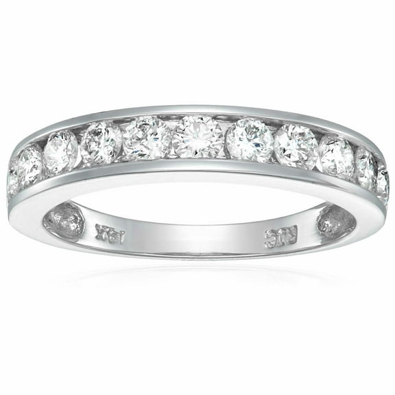 Vir Jewels 1 CTTW Certified SI2-I1 Diamond Wedding Band 14K White Gold Channel Size 8.5 Female Adult