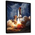 thumbnail image 2 of Designart "Revelation of the Rocketship II" Rocketship Floater Framed Wall Decor, 2 of 7