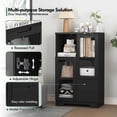 thumbnail image 3 of Leumius Sideboard Cabinet with Storage,Buffet Cabinet with Glass Doors & Drawer,Open Storage Cabinet for Living room,Black, 3 of 8