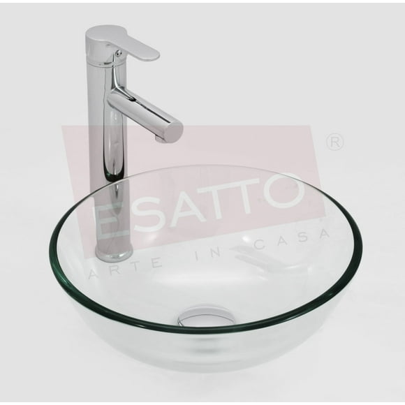 Esatto Econokit Droppie paquete lavabo de vidrio, monomando y desagües