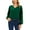 Green, variant on Swiss Dot Tops for Women Lantern Sleeve V Neck Chiffon Blouses Casual Work Shirts (Green, L)
