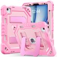 thumbnail image 3 of Case for iPad Air 11 inch (M4 2026/M3 2025/M2 2024), Military Grade Shockproof Cases with Pencil Holder Shoulder Strap Screen Protector, Rose Gold, 3 of 8