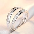 thumbnail image 1 of Anillo de pareja de moda simple en inglés, anillo de pareja de letras de plata, anillo de nicho ajustable, 1 of 5