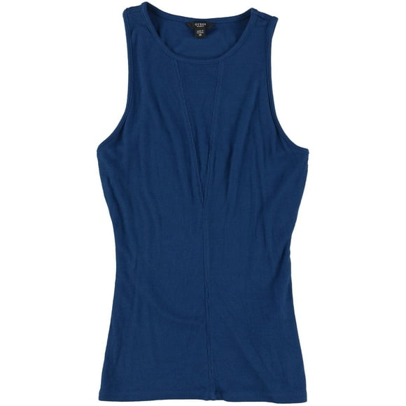 GUESS Womens Crew neck Tank Top, Blue, Large