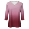 thumbnail image 5 of Fall Clothes for Women Plus Size Women’s Fashion Everyday Everything Casual V-neck Seven-point Sleeve Printed T-shirt Top, 5 of 6