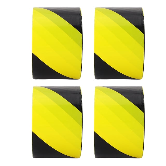 Cinta De Construcción, Cinta De Seguridad De Color Amarillo Brillante Y Negro De 4 Piezas De Resistencia Altamente Visible Para Aplicaciones Industriales